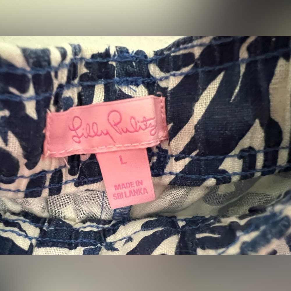 EUC Lilly Pulitzer Aden Linen Pants Home Slice - Large - Picture 2 of 3